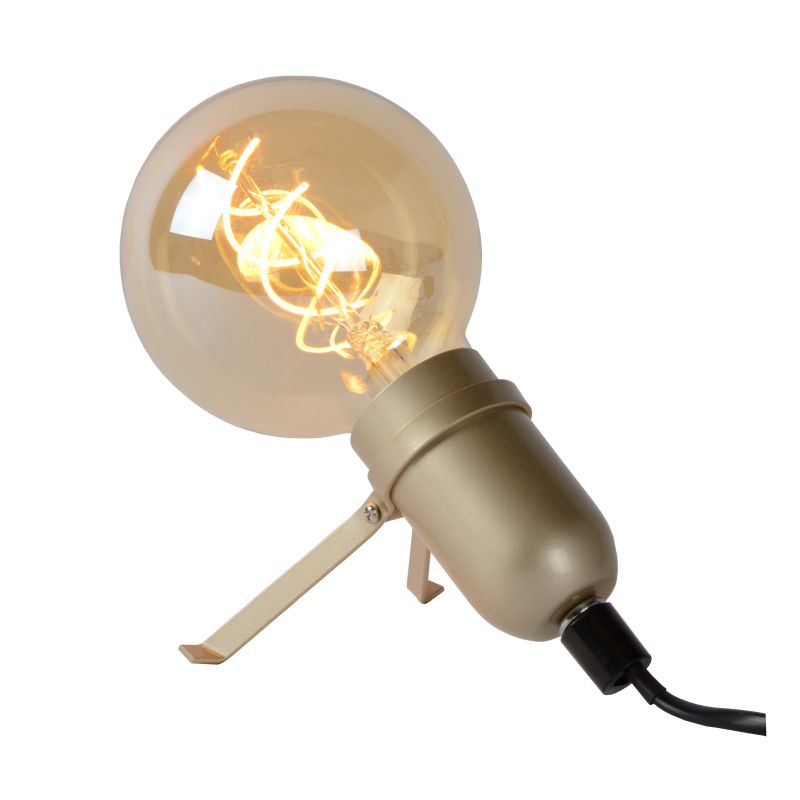 Lucide PUKKI - Stolná lampa - LED - E27 - 1x5W 2200K - Matt Gold / Mosadz